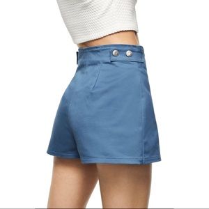 Zara Womens High Waisted Split Skirt/Skort W/ Button Details